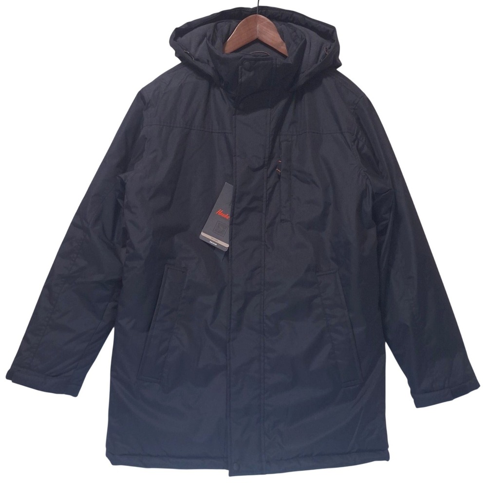Hawke & Co Heavyweight Parka Jacket Mens S Black Hooded Performance Coat Outdoor